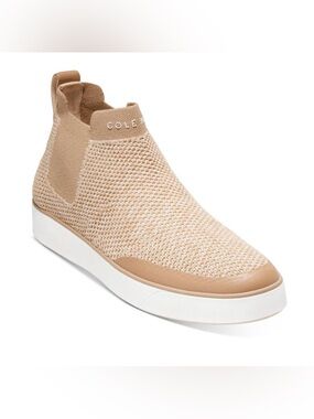 Cole Haan Nantucket Taupe Knit Ankle Pull On Chelsea Boots Shoes NWT~ Size 7